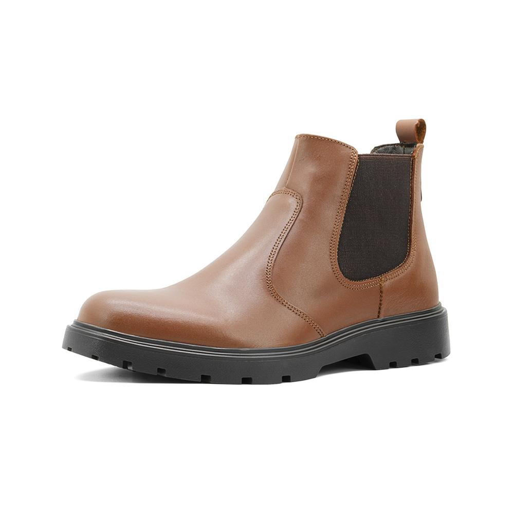 Foto 5 pulgar | Bota Chelsea Para Hombre Con Elástico Suela Gruesa Cafe