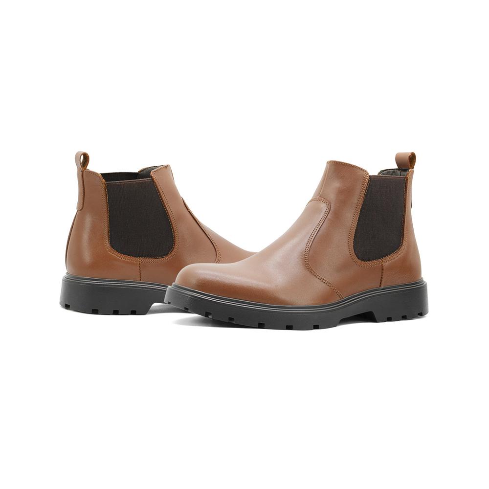 Foto 5 | Bota Chelsea Para Hombre Con Elástico Suela Gruesa Cafe