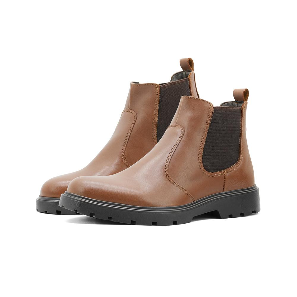 Foto 7 pulgar | Bota Chelsea Para Hombre Con Elástico Suela Gruesa Cafe