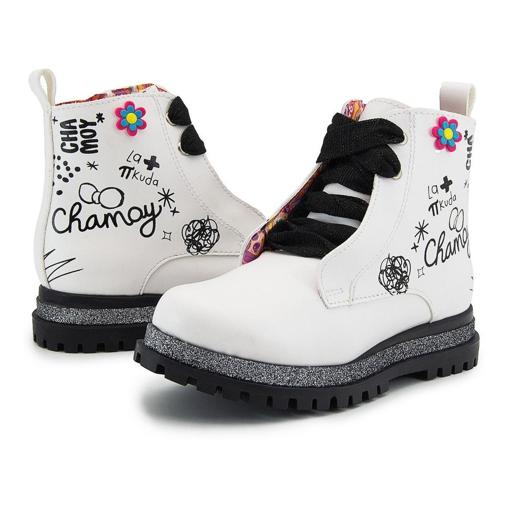 Botin Moda Niña Distroller Chamoy Color Perla 15-21 Con Arco Beige