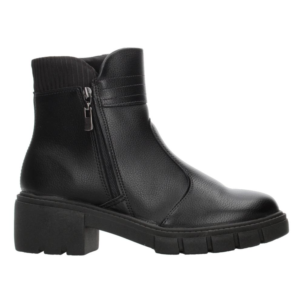 Botines Dama Beira Rio Negro Plataforma 7 Cm Cómodo Zipper Negro