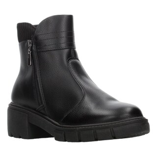 Foto 2 | Botines Dama Beira Rio Negro Plataforma 7 Cm Cómodo Zipper Negro