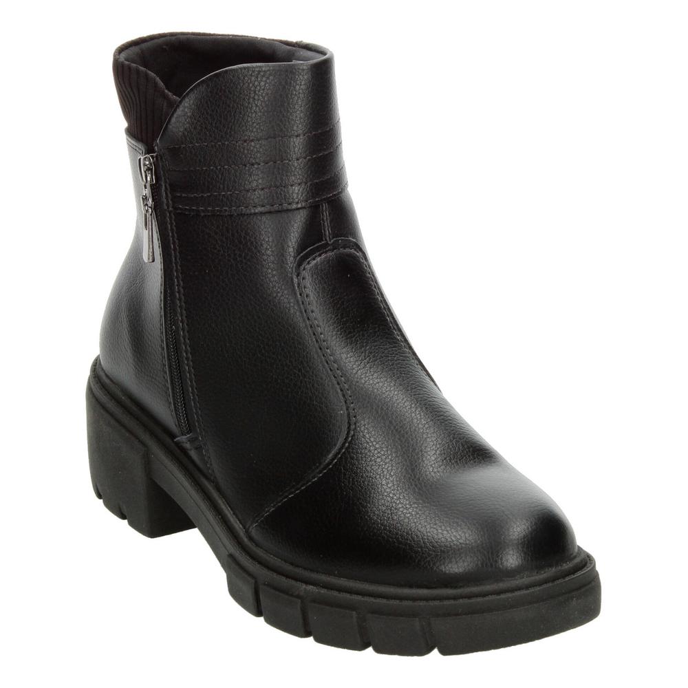 Foto 5 pulgar | Botines Dama Beira Rio Negro Plataforma 7 Cm Cómodo Zipper Negro