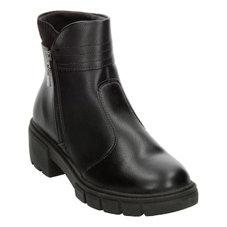 Foto 4 | Botines Dama Beira Rio Negro Plataforma 7 Cm Cómodo Zipper Negro