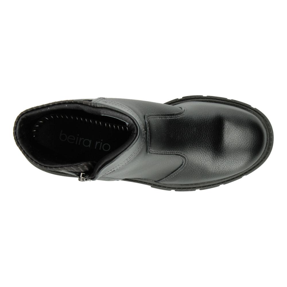 Foto 9 pulgar | Botines Dama Beira Rio Negro Plataforma 7 Cm Cómodo Zipper Negro