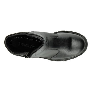 Foto 8 | Botines Dama Beira Rio Negro Plataforma 7 Cm Cómodo Zipper Negro
