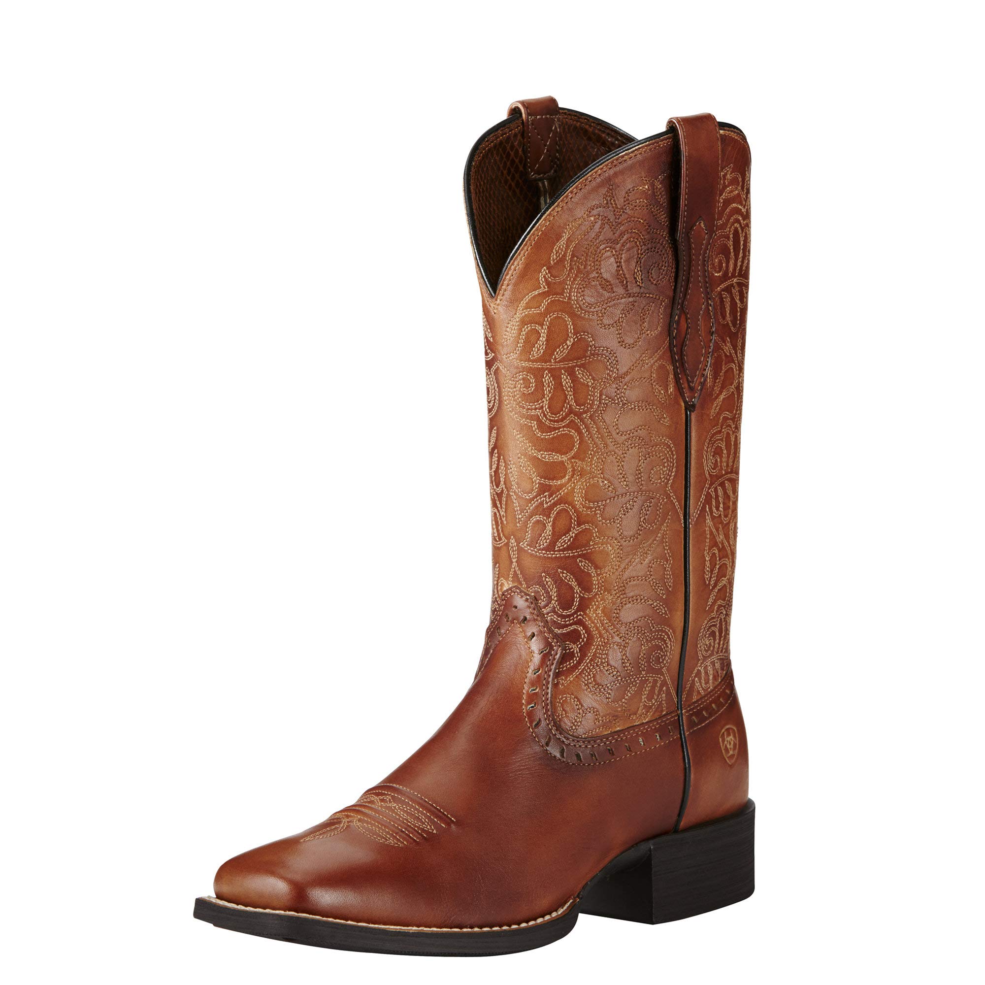 Western Boot Ariat Remuda Para Mujer, Diseño Redondeado, Piel De Plena Flor - Venta Internacional.