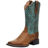 Bota Vaquera Ariat, Redonda, Ancha Y Con Punta Cuadrada, Para Mujer, Estilo Old Earth - Venta Internacional.