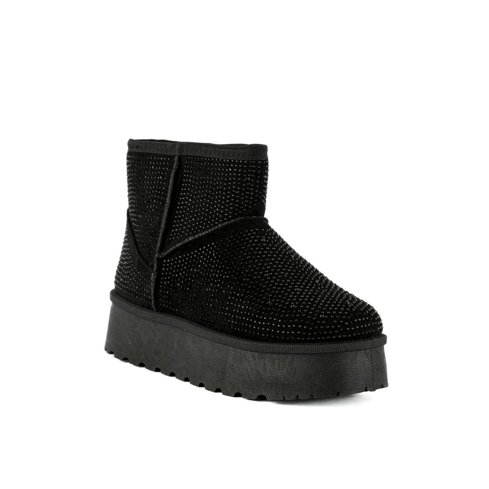 Foto 3 pulgar | Bota Invierno Peluche Moda Nieve 5cm Para Dama Walki Jbrillo Negro