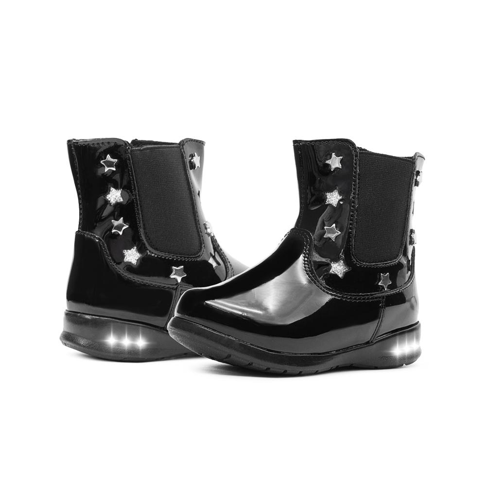 Foto 3 pulgar | Botin Niña Invierno Coqueta  Charol Negro Casuales 18-26 Negro