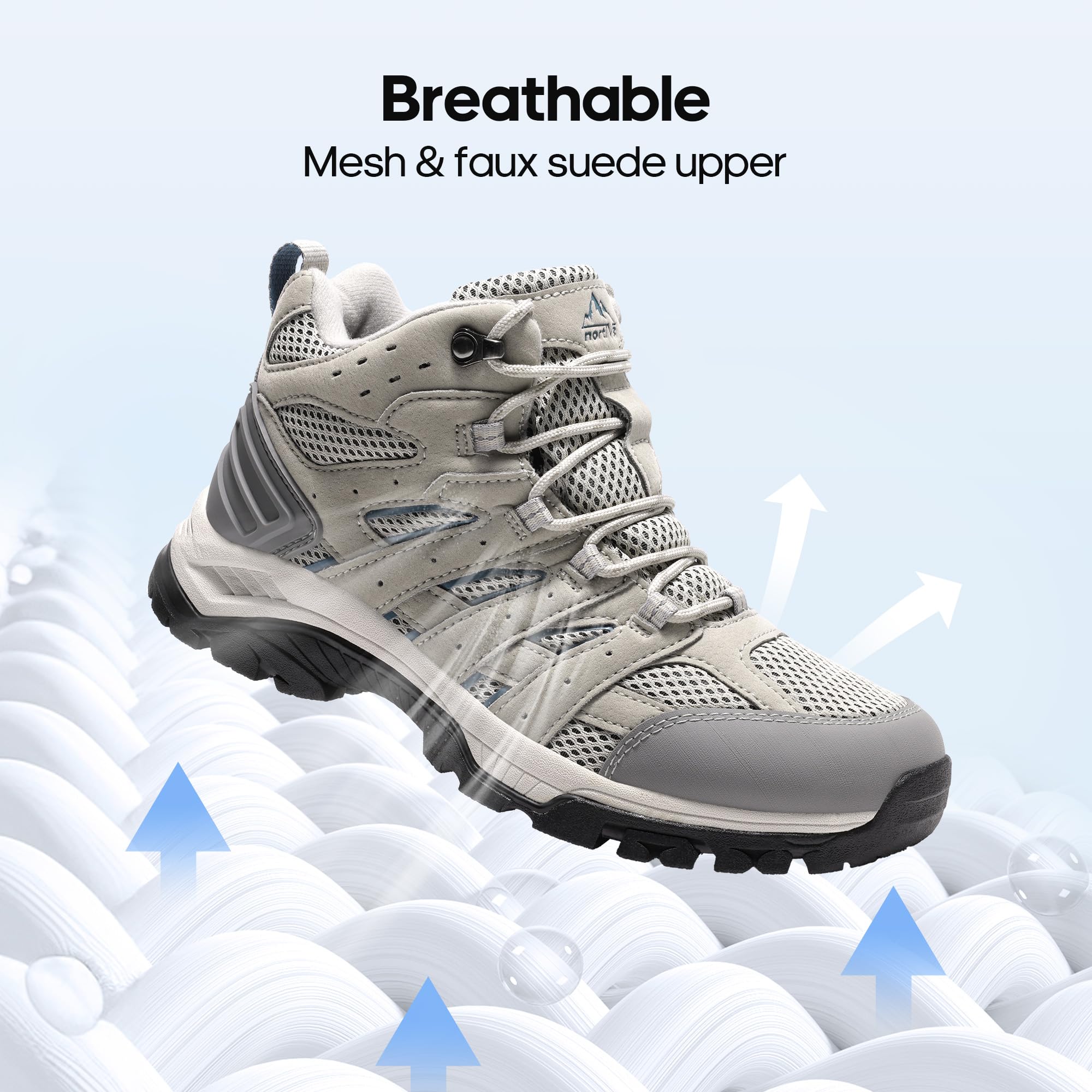 Foto 5 | Botas De Senderismo Nortiv 8 Snhb2212w Impermeables Para Mujer, Color Gris Claro - Venta Internacional.
