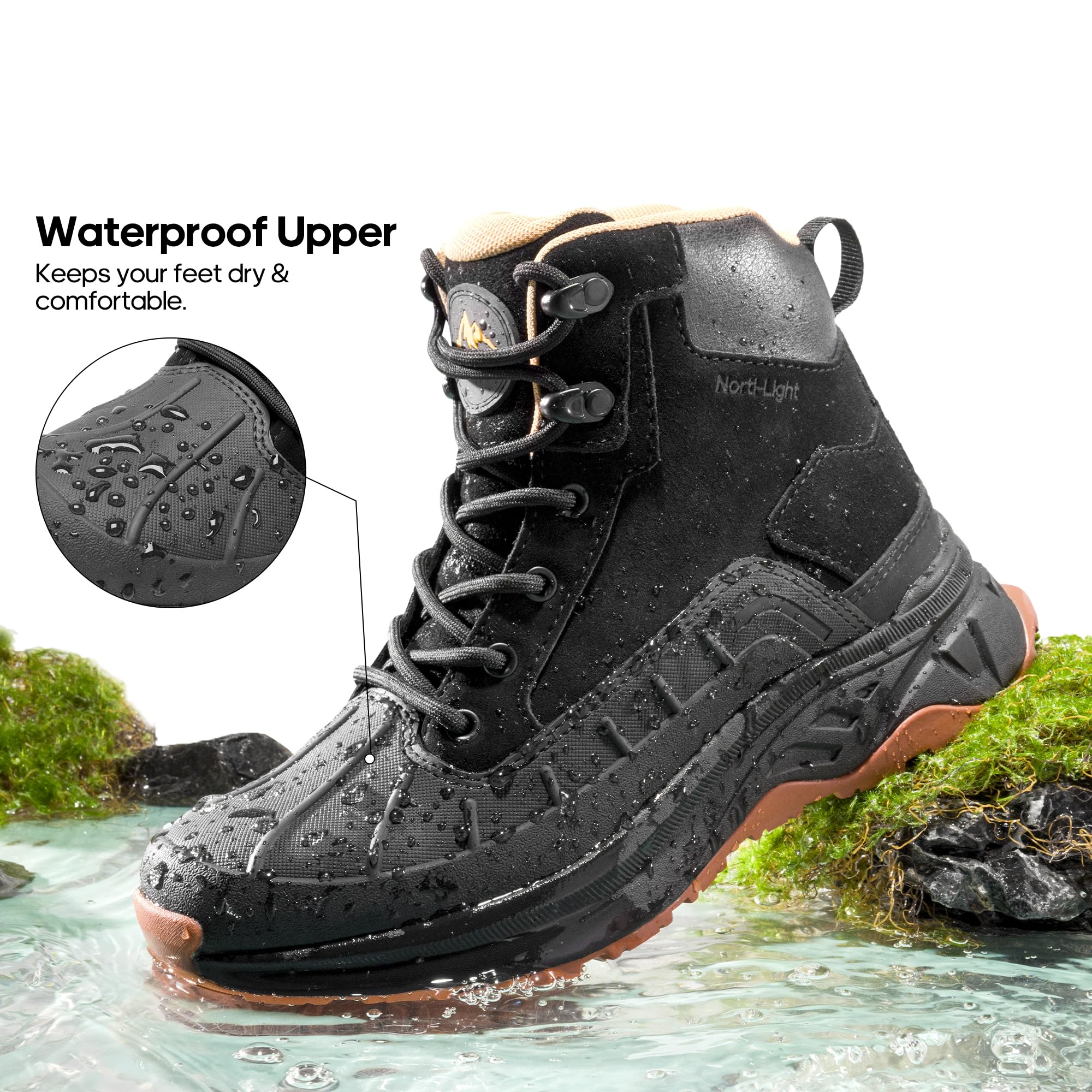 Foto 2 | Botas De Senderismo Nortiv 8 Snhb2312w Impermeables Para Mujer, Talla 9, Color Negro - Venta Internacional.