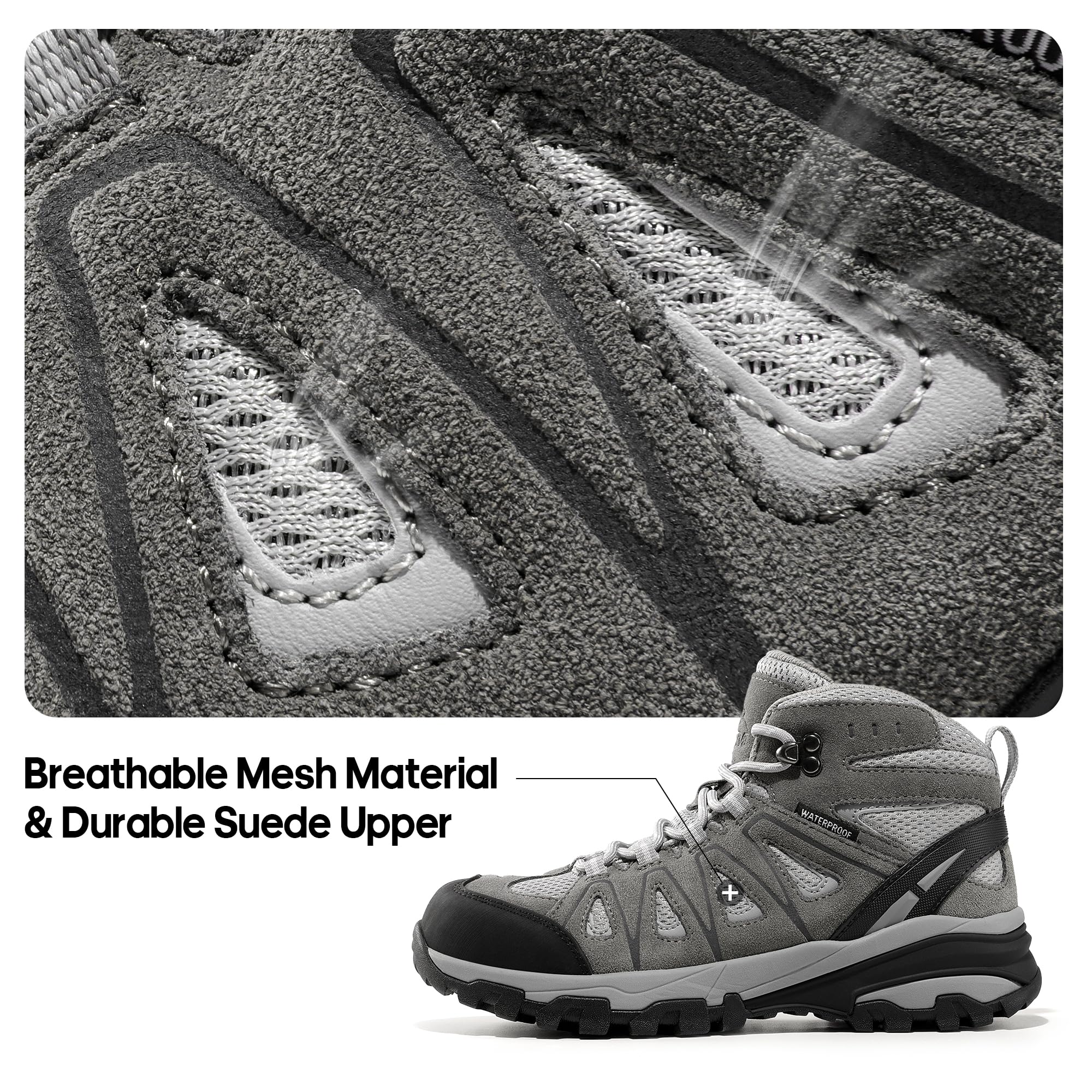Foto 4 pulgar | Botas De Senderismo Nortiv 8 Snhb211w Impermeables Para Mujer, Talla 9, Color Gris Claro - Venta Internacional.
