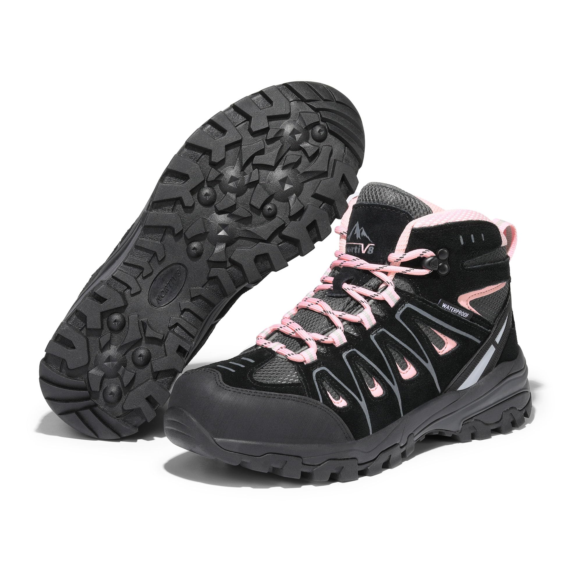 Foto 7 | Botas De Senderismo Nortiv 8 Snhb211w Impermeables Para Mujer, Negro/rosa - Venta Internacional.