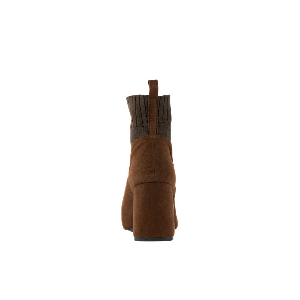 Foto 4 pulgar | Botines Calceta Tacon Casual 8cm Para Mujer Walki Arlett Cafe