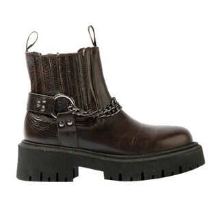 Foto 1 | Botín Chelsea Hebillas Piel Casual 6cm Para Mujer Walki Zoe Vino