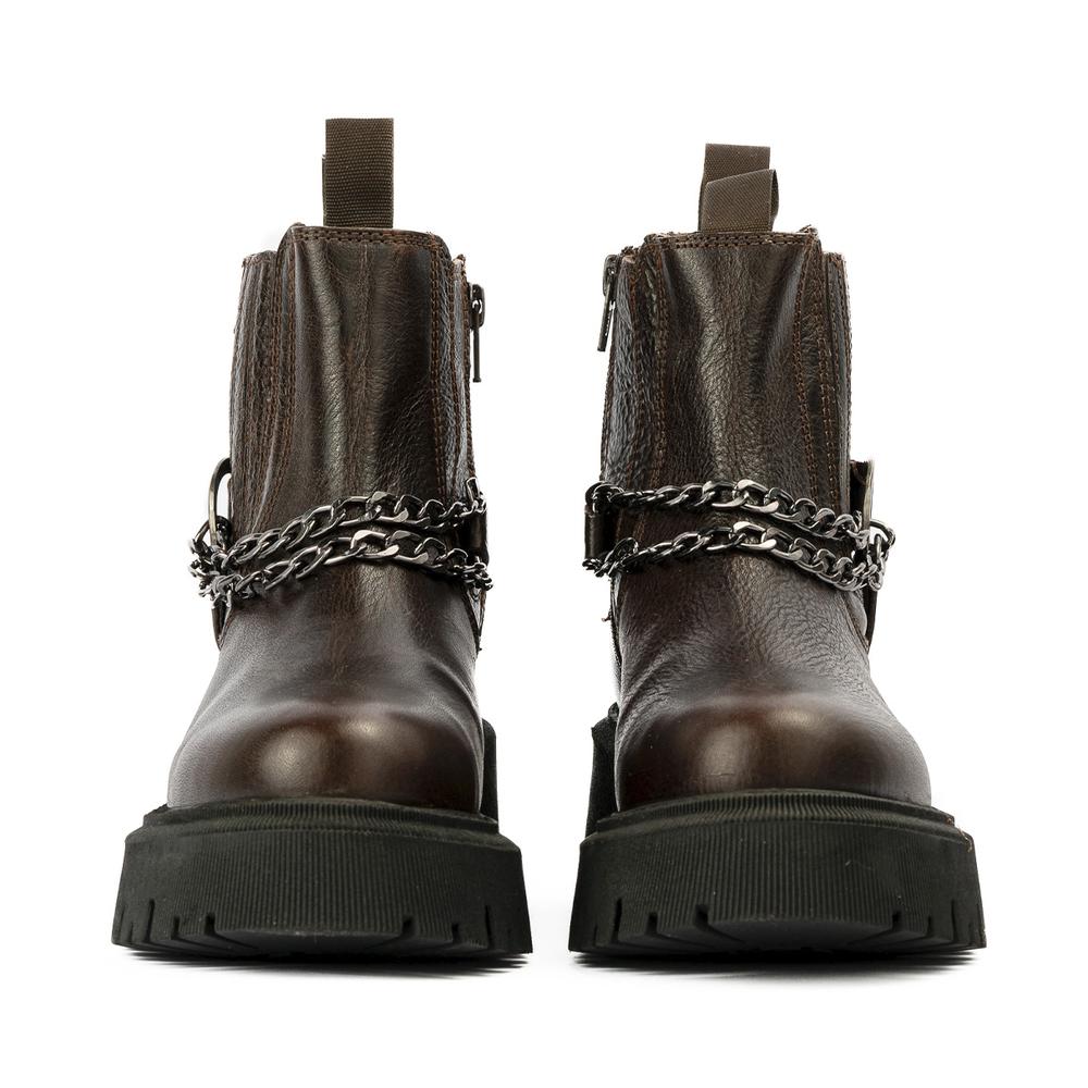 Foto 3 pulgar | Botín Chelsea Hebillas Piel Casual 6cm Para Mujer Walki Zoe Vino