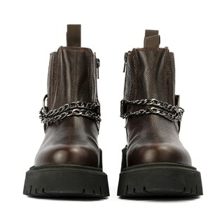 Foto 2 | Botín Chelsea Hebillas Piel Casual 6cm Para Mujer Walki Zoe Vino