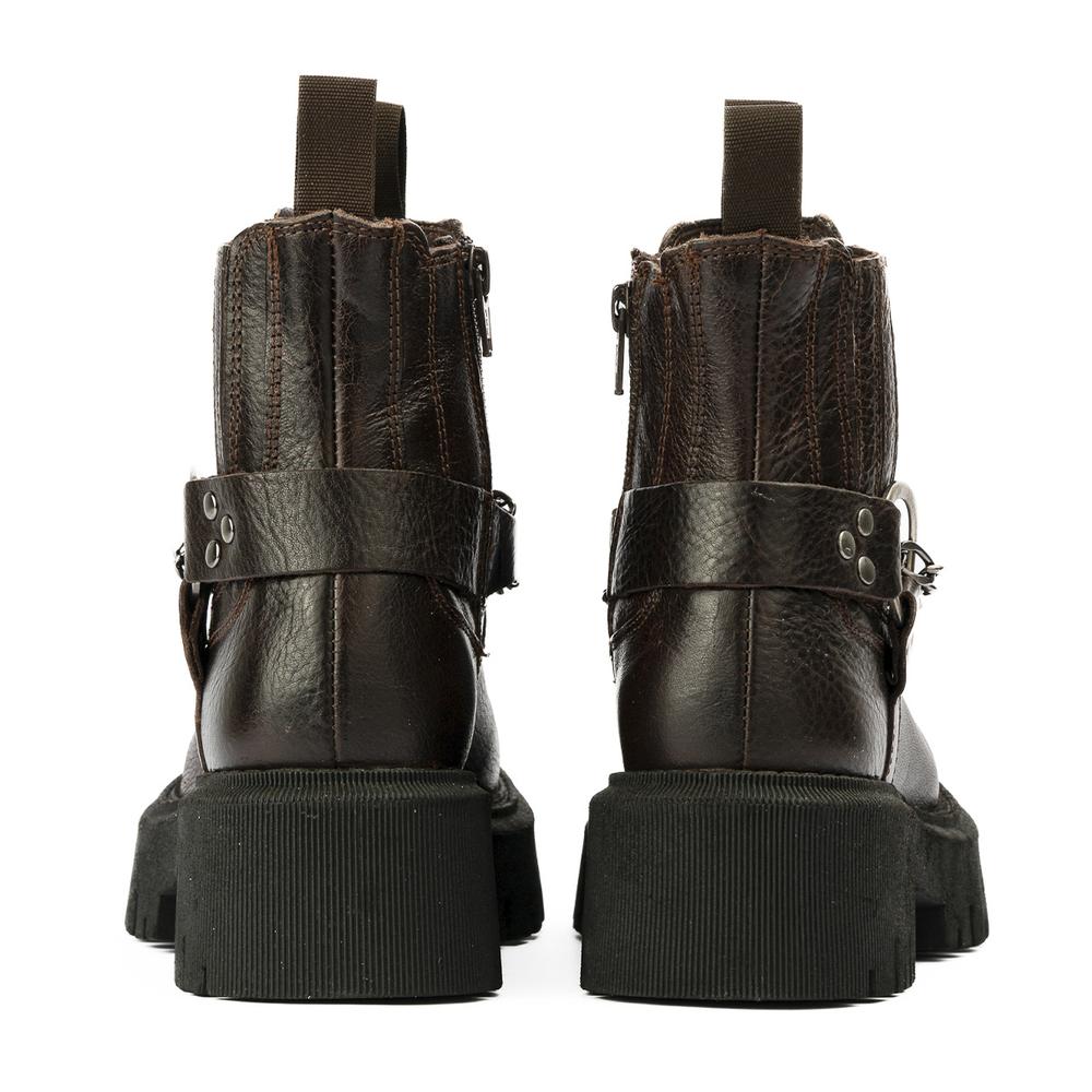Foto 4 pulgar | Botín Chelsea Hebillas Piel Casual 6cm Para Mujer Walki Zoe Vino