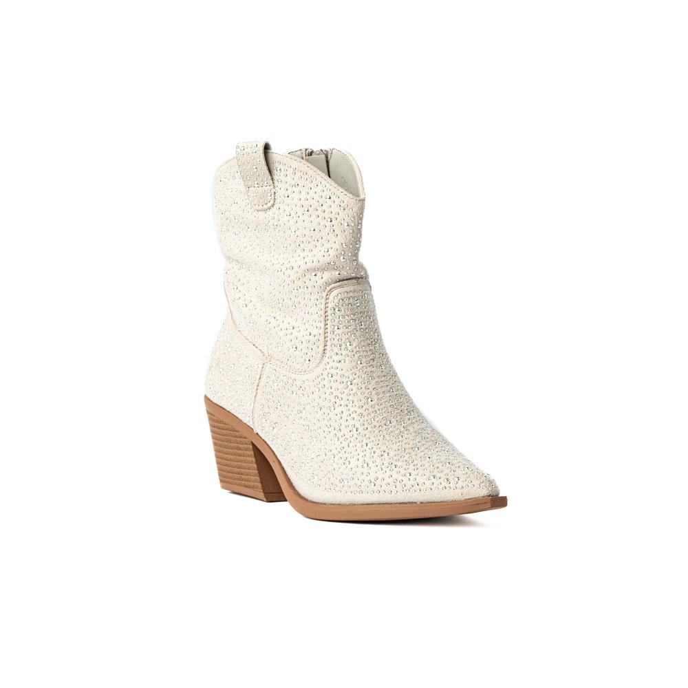 Foto 3 pulgar | Botas Vaqueras Brillo Tacón Moda 6cm Para Mujer Walki Emma Gris