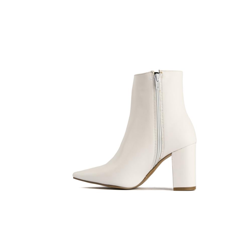 Foto 3 pulgar | Botín Tacón Ancho Casual 8cm Para Mujer Walki Liliana Blanco