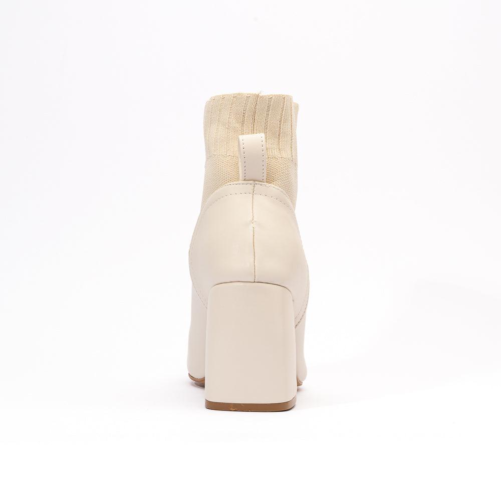 Foto 3 pulgar | Botines Calceta Tacon Casual 8cm Para Mujer Walki Arlett Beige