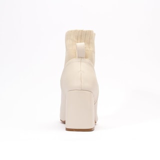 Foto 2 | Botines Calceta Tacon Casual 8cm Para Mujer Walki Arlett Beige