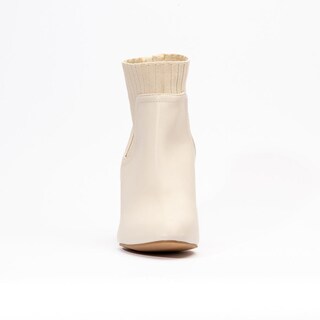 Foto 4 | Botines Calceta Tacon Casual 8cm Para Mujer Walki Arlett Beige