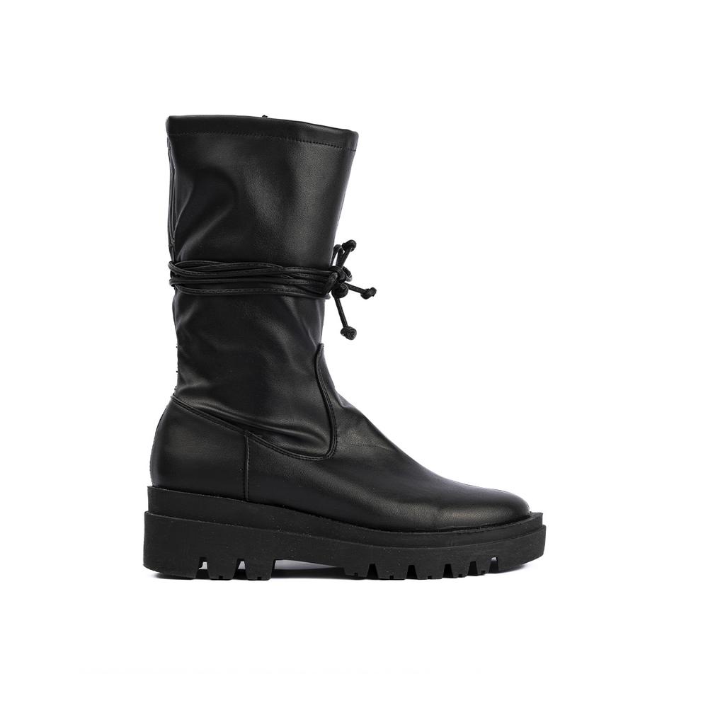 Foto 2 pulgar | Botines Tiras Plataforma Casual 5cm Para Mujer Walki Marisol Negro