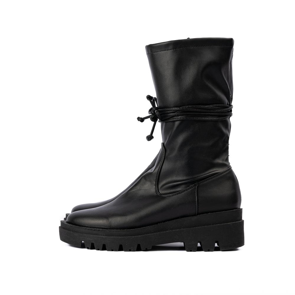 Foto 4 pulgar | Botines Tiras Plataforma Casual 5cm Para Mujer Walki Marisol Negro