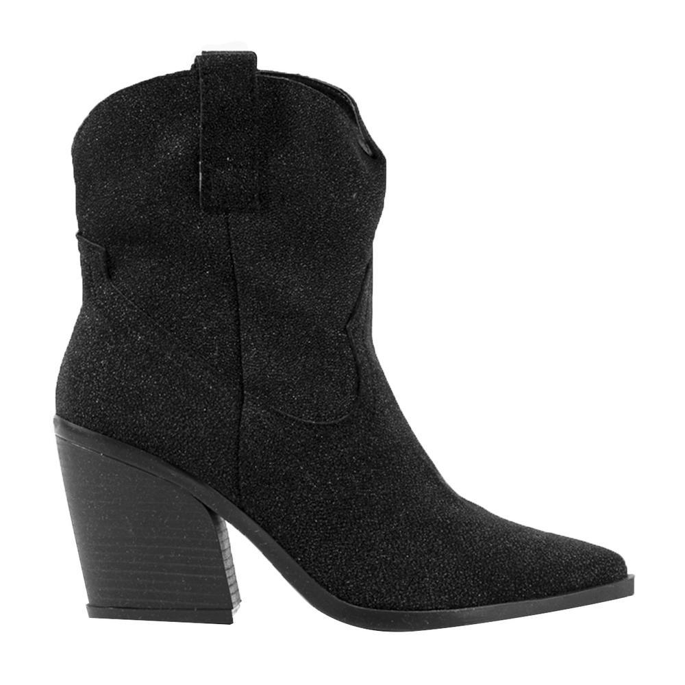 Foto 1 | Botas Vaqueras Tacón Moda 7cm Para Mujer Walki Claudia Negro
