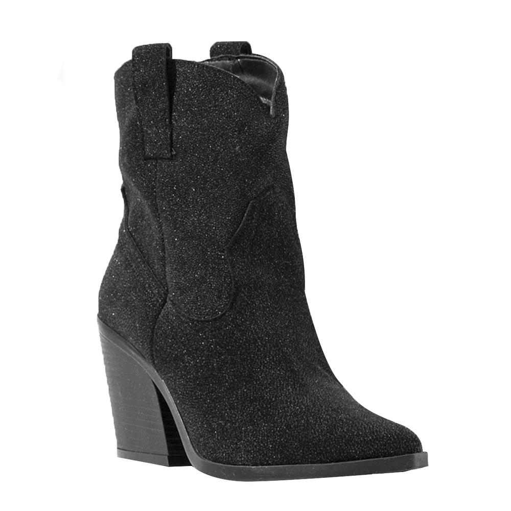 Foto 2 | Botas Vaqueras Tacón Moda 7cm Para Mujer Walki Claudia Negro