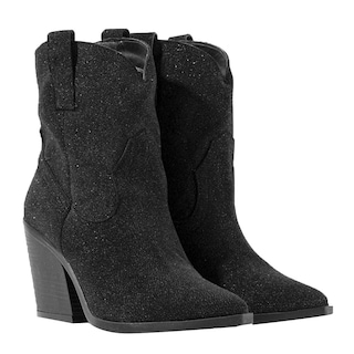 Foto 3 | Botas Vaqueras Tacón Moda 7cm Para Mujer Walki Claudia Negro