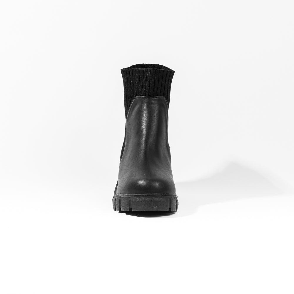 Foto 4 | Botines Calceta Chelsea Casual 6cm Para Mujer Walki Natalia Negro
