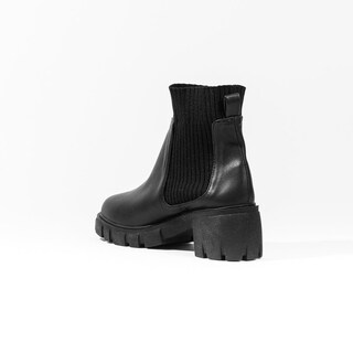 Foto 5 | Botines Calceta Chelsea Casual 6cm Para Mujer Walki Natalia Negro