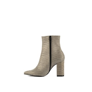 Foto 3 | Botín Tacón Ancho Casual 8cm Para Mujer Walki Liliana Plateado
