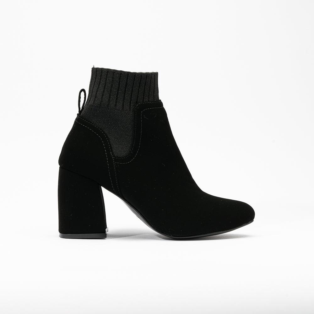 Botines Calceta Tacon Casual 8cm Para Mujer Walki Arlett Negro