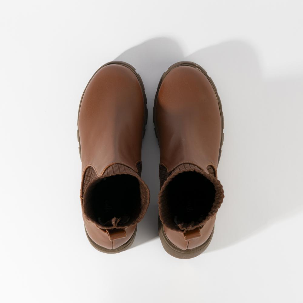 Foto 5 pulgar | Botines Calceta Chelsea Casual 6cm Para Mujer Walki Natalia Cafe