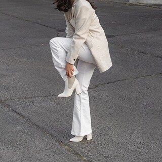 Foto 4 | Botín Chelsea Tacón Elástico 10cm Para Mujer Walki Yolanda Beige