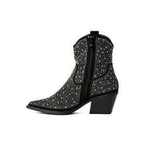 Foto 5 | Botas Vaqueras Brillo Tacón Moda 6cm Para Mujer Walki Emma Negro