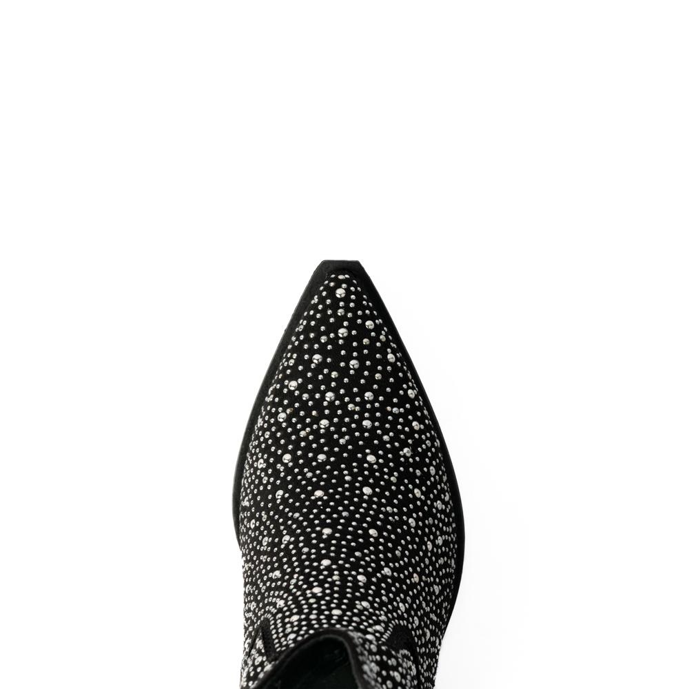Foto 7 pulgar | Botas Vaqueras Brillo Tacón Moda 6cm Para Mujer Walki Emma Negro