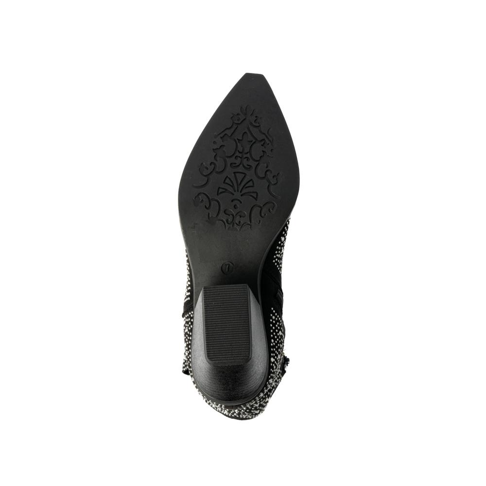 Foto 8 pulgar | Botas Vaqueras Brillo Tacón Moda 6cm Para Mujer Walki Emma Negro