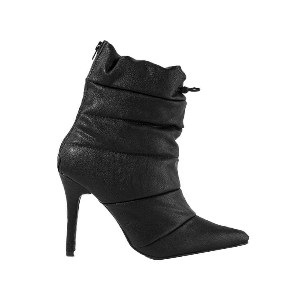 Botines Tacon Delgado Moda 10.5cm Para Mujer Walki Francesca Negro