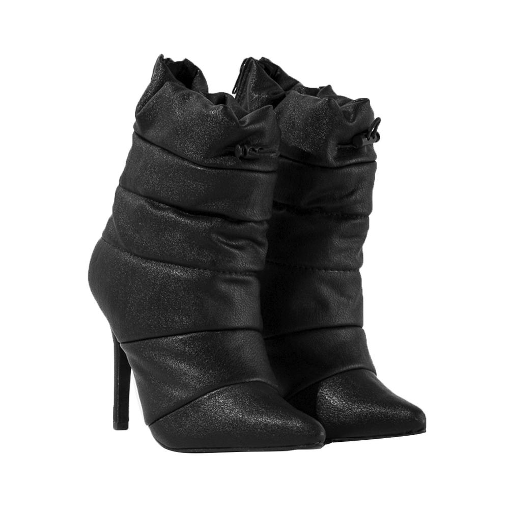 Foto 4 pulgar | Botines Tacon Delgado Moda 10.5cm Para Mujer Walki Francesca Negro