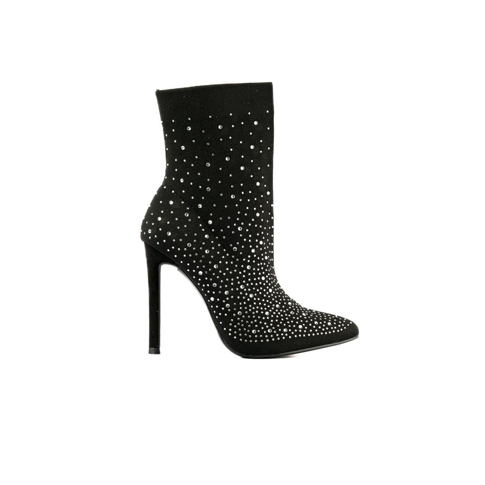 Foto 2 pulgar | Botín Puntal Alto Brillo Elástico 10cm De Mujer Walki Tania Negro