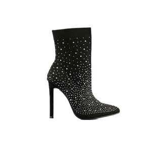 Foto 1 | Botín Puntal Alto Brillo Elástico 10cm De Mujer Walki Tania Negro