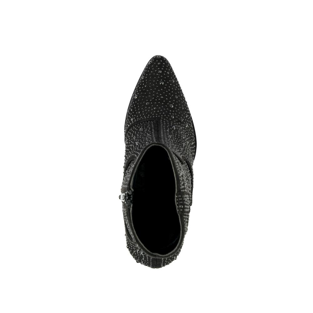 Foto 6 pulgar | Bota Vaquera Brillo Tacón Moda 8cm Para Mujer Walki Giovanna Negro