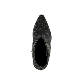 Foto 5 | Bota Vaquera Brillo Tacón Moda 8cm Para Mujer Walki Giovanna Negro