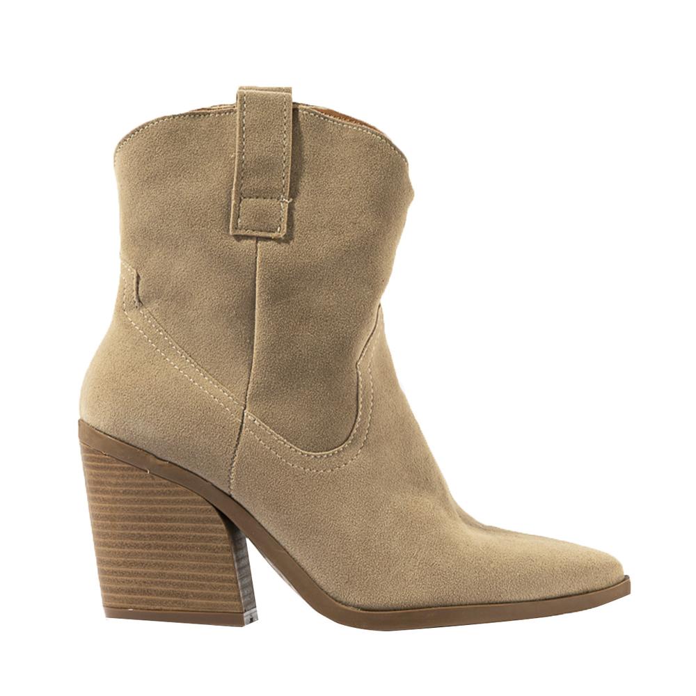 Foto 2 pulgar | Botas Vaqueras Tacón Moda 7cm Para Mujer Walki Claudia Beige