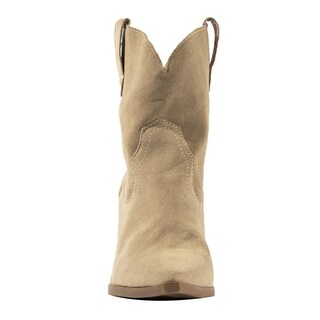 Foto 5 | Botas Vaqueras Tacón Moda 7cm Para Mujer Walki Claudia Beige